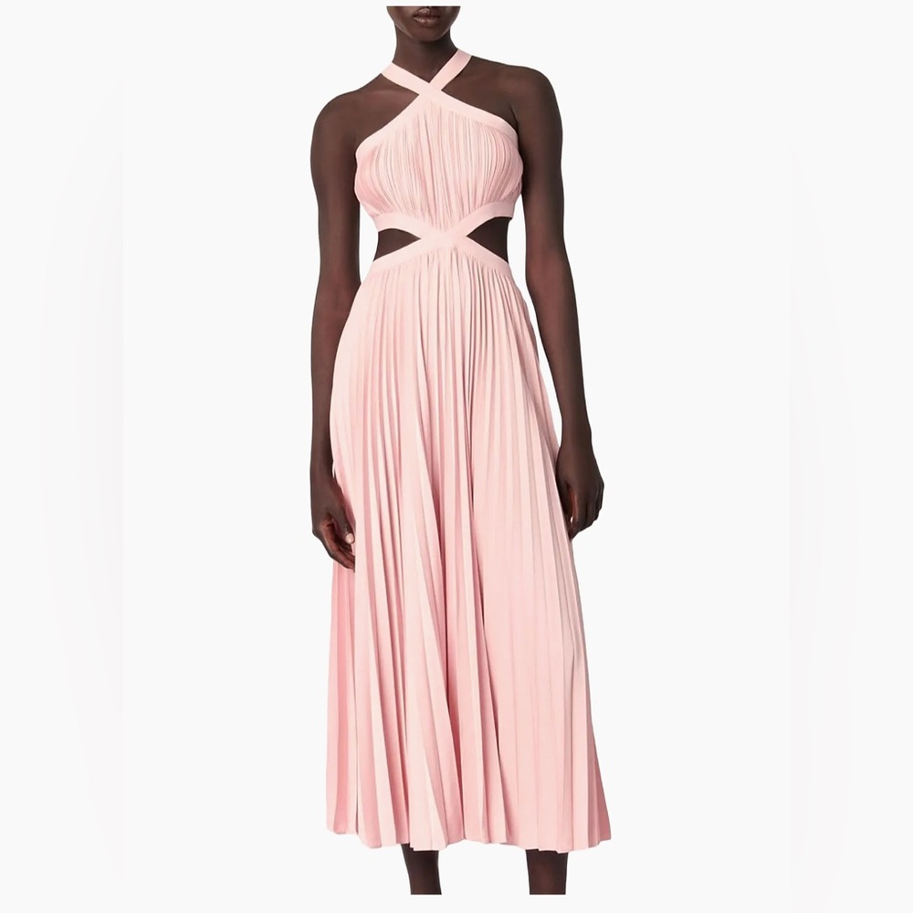 MAJE PLEATED MIDI DRESS
